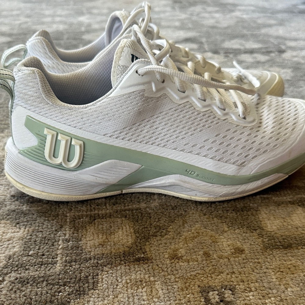 Wilson Women's Tennis Shoes in White and Light Green